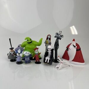 NIGHTMARE BEFORE CHRISTMAS Figure Play Set DISNEY PVC TOY Jack OOGIE BOOGIE Zero